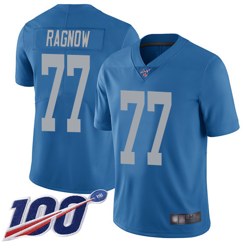 Detroit Lions Limited Blue Men Frank Ragnow Alternate Jersey NFL Football 77 100th Season Vapor Untouchable
